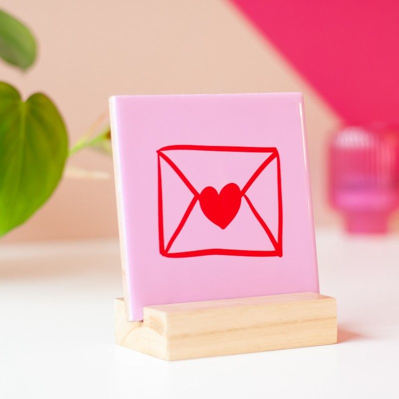 Tegeltje envelop met hartje - Brievenbus cadeau - BloomPost