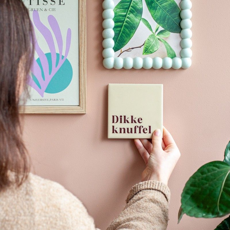 Tegeltje dikke knuffel + droogbloemen - brievenbus cadeau - BloomPost