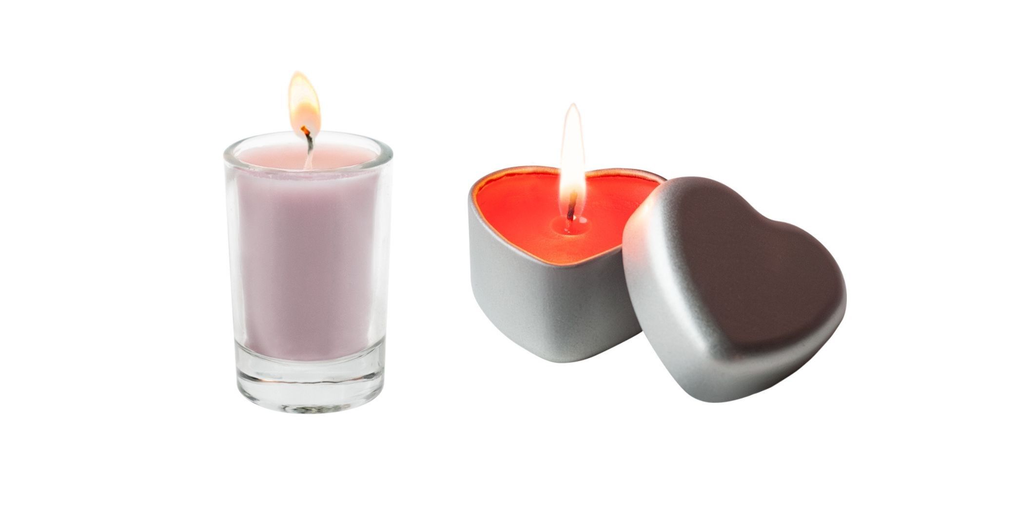 Mini kaarsjes roze en hartje 