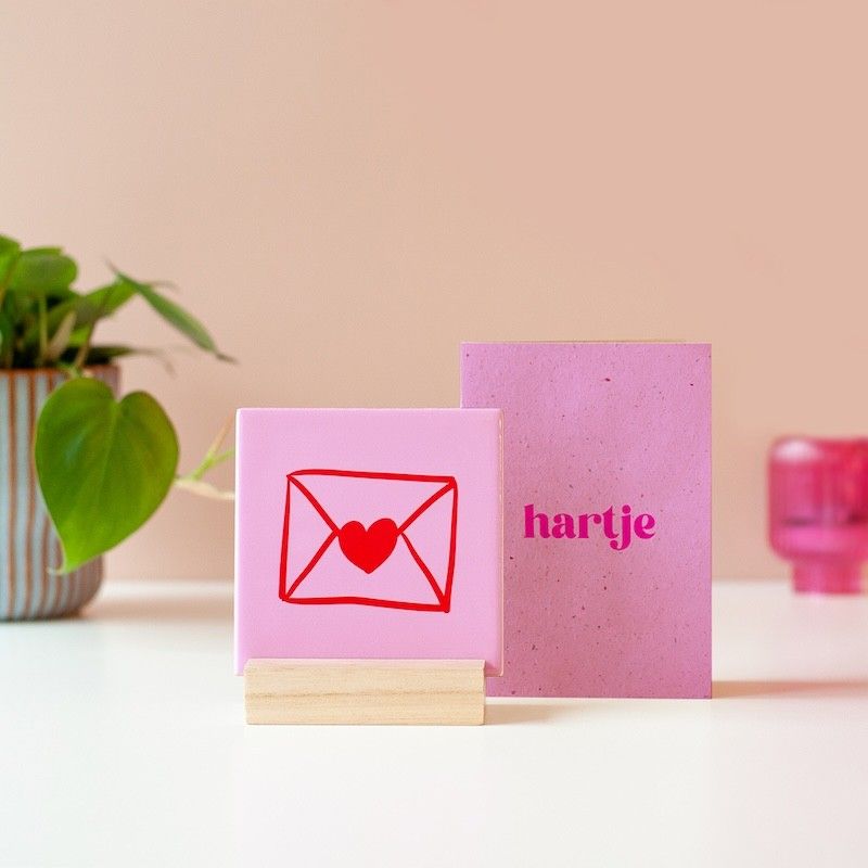 Tegeltje envelop met hartje - Brievenbus cadeau - BloomPost