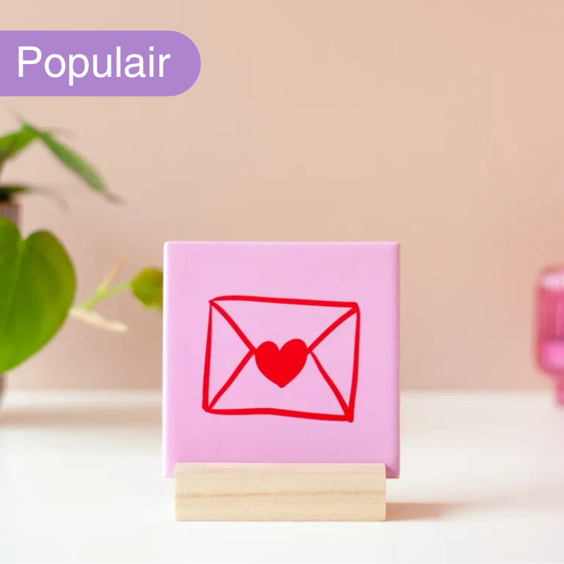 Tegeltje envelop met hartje - Brievenbus cadeau - BloomPost