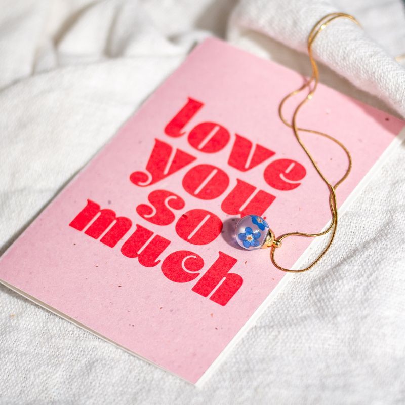 Wenskaart love you so much met ketting