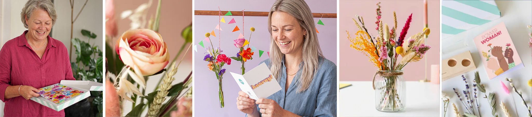 vrouwen met bloompost producten